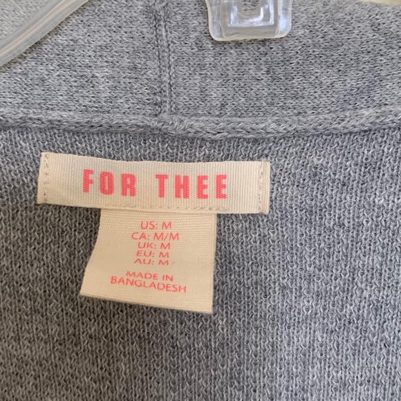 NWT For Thee Long Gray Cardigan M - Picture 4 of 6